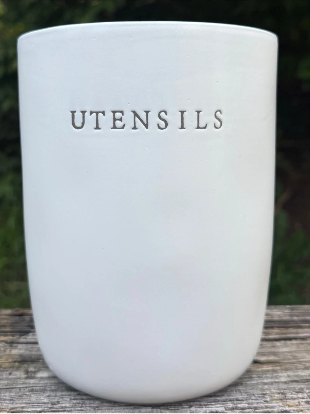 . Hearth & Hand by Magnolia Farmhouse Cream Stoneware Utensils Holder Canister